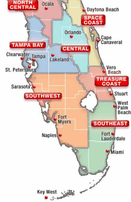 Florida map of regions