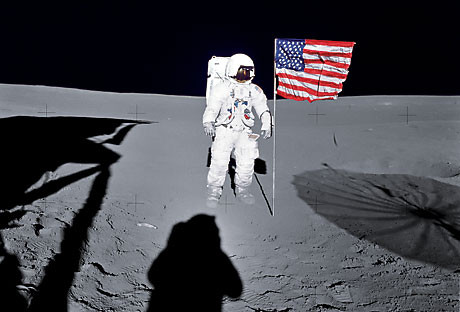 Edgar Mitchell on the moon