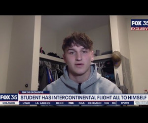 Student gets transatlantic flight all to himself